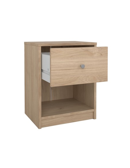 Mesita de Noche Mai Roble Jackson Hickory con Cajón y Estante