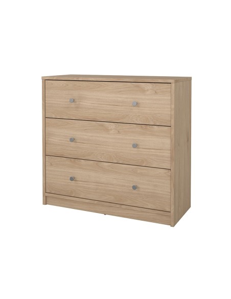 Cómoda Mai Roble Jackson Hickory de 3 Cajones