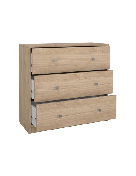 Cómoda Mai Roble Jackson Hickory de 3 Cajones