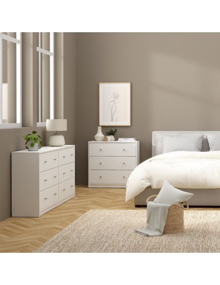 Cómoda Mai Blanca de 6 Cajones