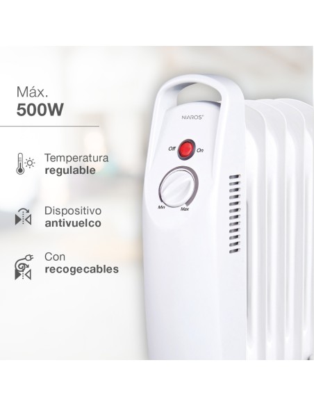 Mini Radiador de Aceite Eldere Niaros 500 W