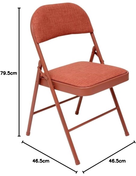 Silla Plegable Flexy Tela Siena Roja de Acero y Poliéster