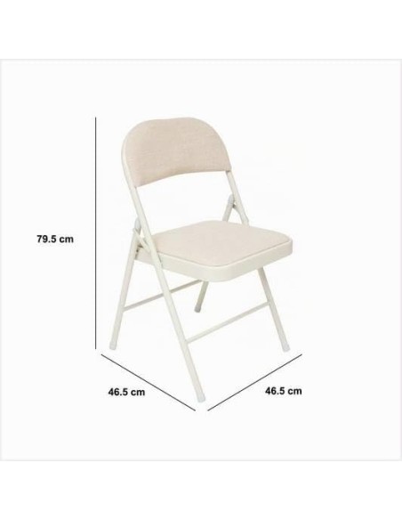 Silla Plegable Flexy Beige con Asiento Acolchado