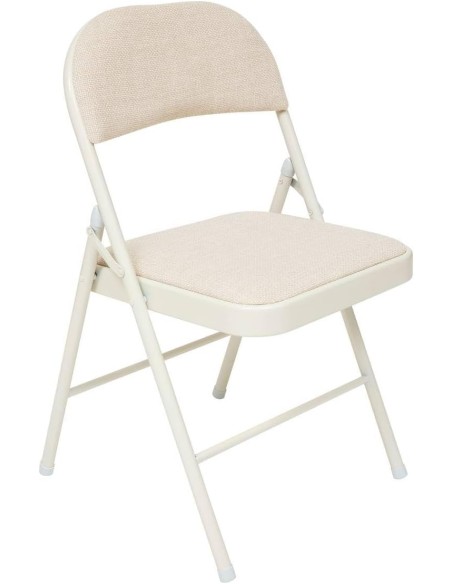 Silla Plegable Flexy Beige con Asiento Acolchado