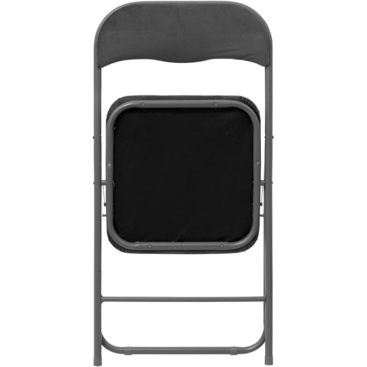 Silla Plegable de Terciopelo Gris con...