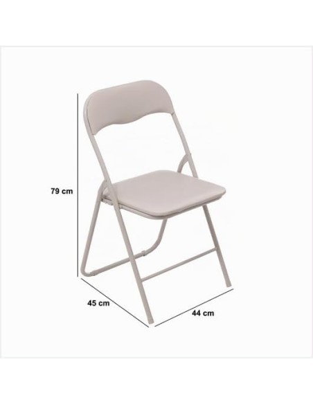Silla Plegable Acolchada con Respaldo Tapizado en PVC