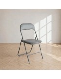 Silla Plegable Gris Claro Acolchada