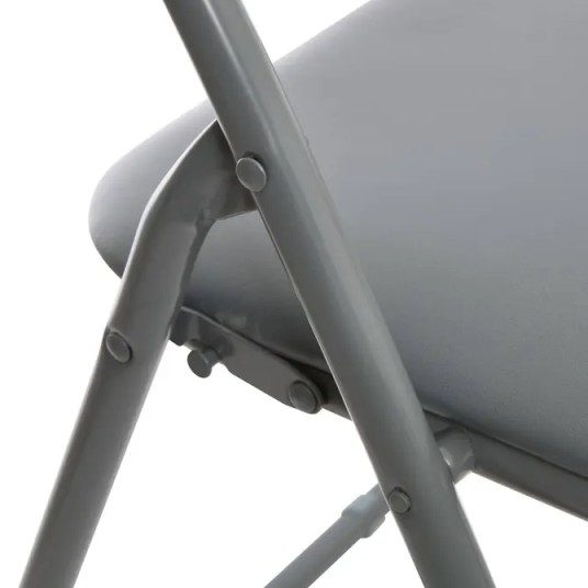 Silla Plegable Gris Claro Acolchada