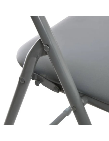 Silla Plegable Gris Claro Acolchada