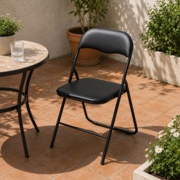 Silla plegable negro: funcionalidad y comodidad