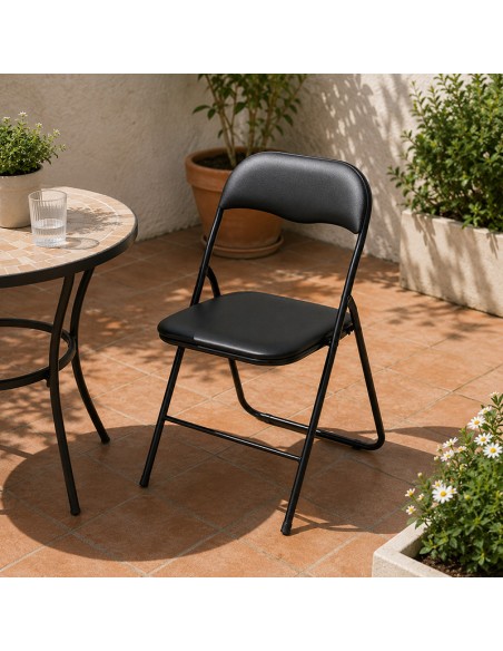 Silla plegable negro: funcionalidad y comodidad
