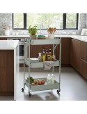 Carrito auxiliar de cocina plegable verde: funcional y decorativo