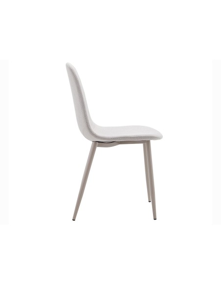 Silla de Comedor Lima Beige con Estructura de Acero Color Crema