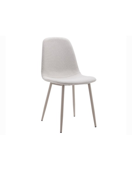 Silla de Comedor Lima Beige con Estructura de Acero Color Crema