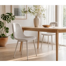 Silla de comedor tapizada beige