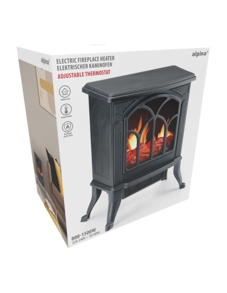 Chimenea Eléctrica 1500W con Efecto Llama Realista