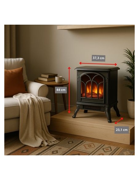 Chimenea Eléctrica 1500W con Efecto Llama Realista