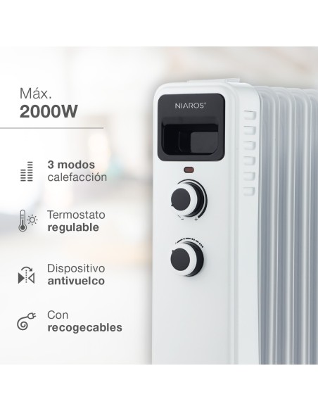 Radiador de Aceite Laverton Niaros 2000W con 9 Elementos