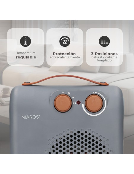 Calefactor Eléctrico Aitsa Niaros 2000W Gris