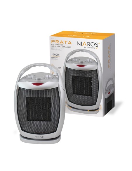 Calefactor Cerámico Giratorio Prata Niaros 1500W Gris