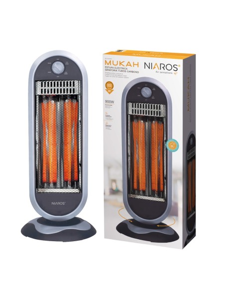 Estufa Eléctrica de Carbono Giratoria Mukah Niaros 900W
