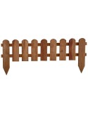 Mini valla madera pino silvestre ranurada color nogal 28-45x110 cm