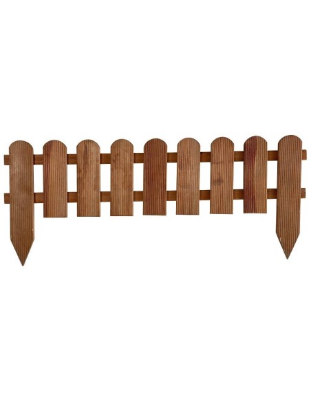 Mini valla madera pino silvestre ranurada color nogal 28-45x110 cm