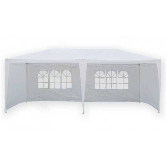 Carpa de exterior para eventos 3x6 metros con estructura de acero y rafia blanca