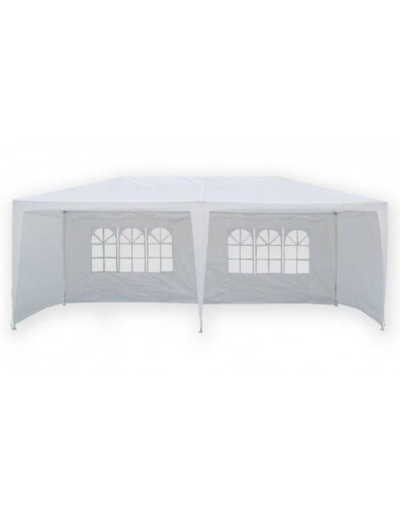 Carpa de exterior para eventos 3x6 metros con estructura de acero y rafia blanca