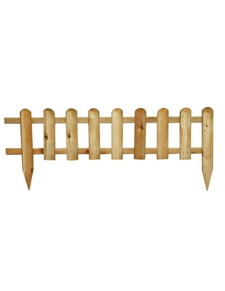 Mini valla de madera natural para jardín, modelo Forest Style, 114x28-45 cm