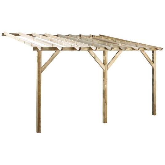 pérgola adosable de madera Etreta para terraza