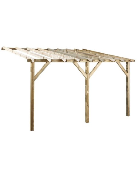 pérgola adosable de madera Etreta para terraza
