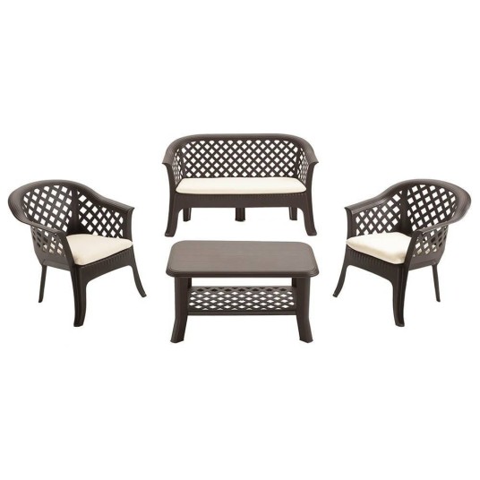 MESA BAJA DE RESINA NISO ANTRACITA 90x60x46 cm