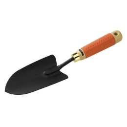 Pala ancha Bikain 81R para jardín, hoja de acero y mango de madera con caucho 34 cm