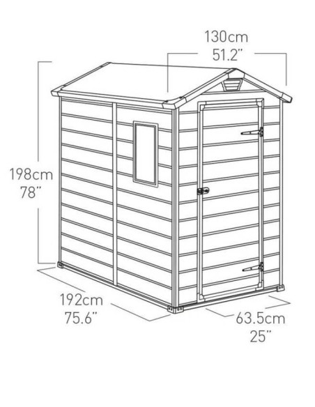 Caseta de Resina para Jardín Gris Manor 1,96 m²