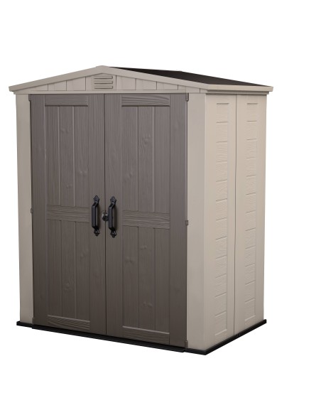 Caseta de jardín Factor 6x3 de resina imitación madera color beige y marrón