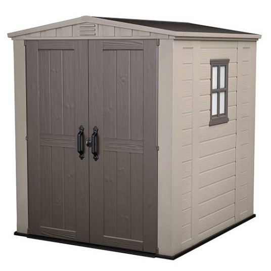 Caseta Factor 6x6 imitación madera marrón beige