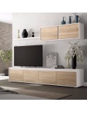 Mueble de TV Alida blanco artik y roble Canadian