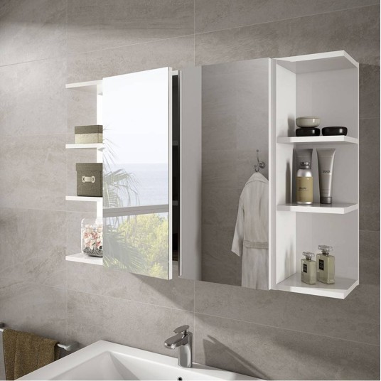 Camerino de baño blanco brillo con...