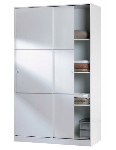 Armario Ward 2 puertas correderas blanco brillo