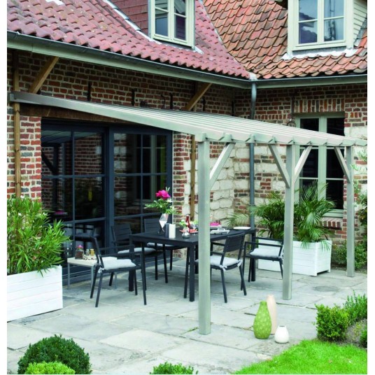 pérgola adosable de madera Etreta para terraza