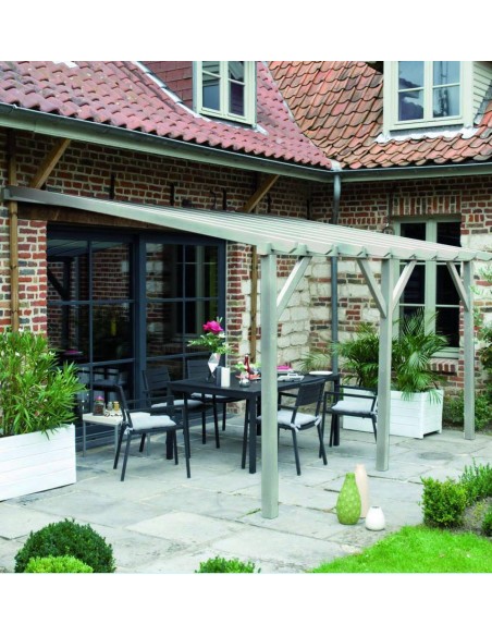 pérgola adosable de madera Etreta para terraza
