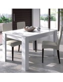 Mesa de Comedor Extensible Blanco Brillo 140–190 cm