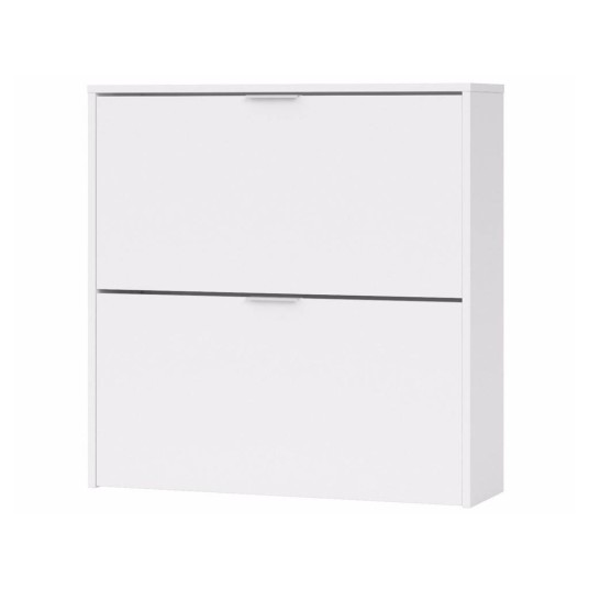 Zapatero abatible blanco con 2 puertas y capacidad para 12 pares