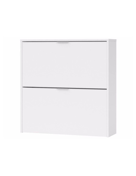 Zapatero abatible blanco con 2 puertas y capacidad para 12 pares