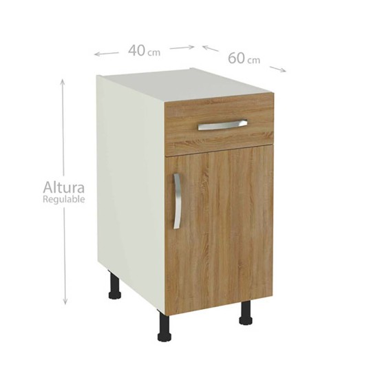 MUEBLE BAJO CON CAJON Y PUERTA ROBLE