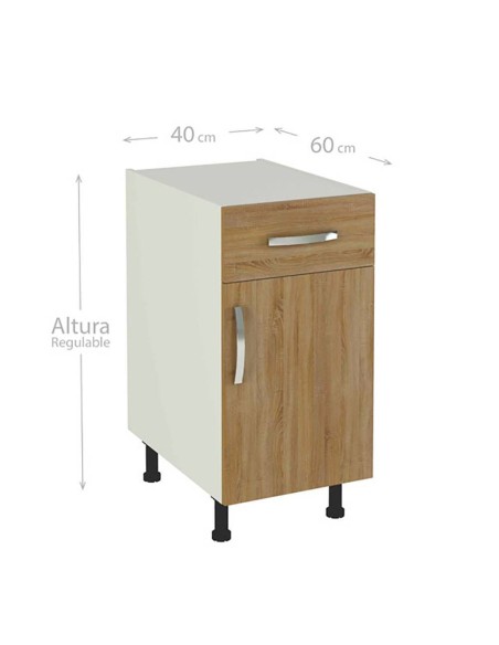 MUEBLE BAJO CON CAJON Y PUERTA ROBLE