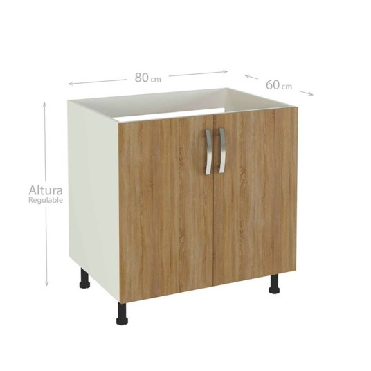 MUEBLE BAJO FREGADERO 2P. ROBLE