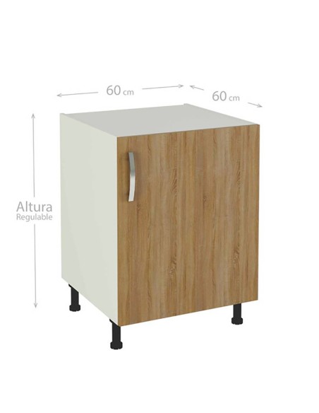 MUEBLE BAJO CON 1 PUERTA ROBLE