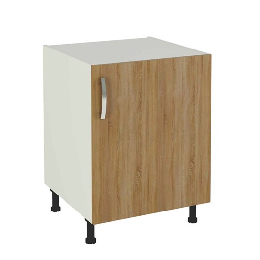 Mueble bajo de cocina Mekablock color roble con 1 puerta y balda interior 83x60x60 cm